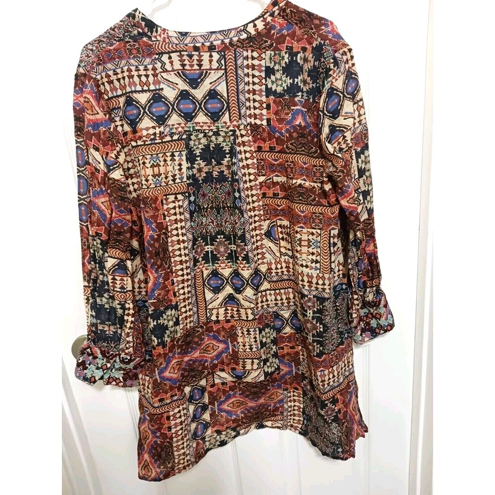 Johnny Was Workshop Voyager Patchwork Print Women… - image 4